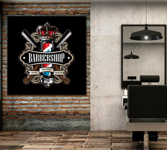 Vintage Barbershop Business Concept Wall Art Artesty   