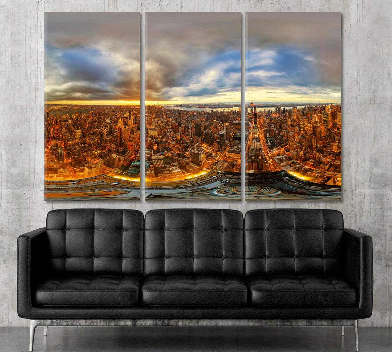 PANORAMA POSTER Manhattan from Empire State Building Cities Wall Art Artesty 3 panels 36" x 24" 