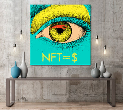 NFT Turquoise Poster Abstract Eye Artwork Abstract Art Print Artesty   