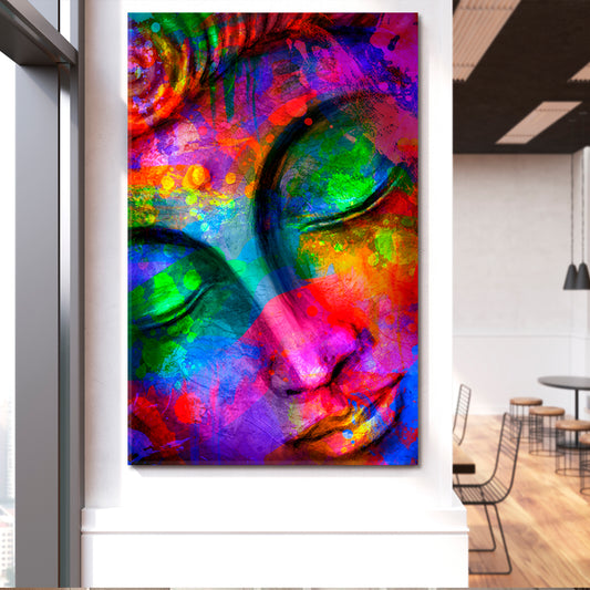 LORD BUDDHA Vibrant Modern Spiritual Religious Modern Art Artesty   