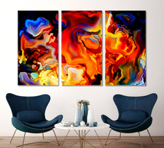 Vivid Colors Abstract Design Abstract Art Print Artesty 3 panels 36" x 24" 