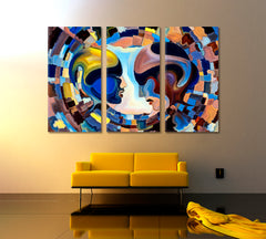 Converging to Infinity Abstract Art Print Artesty 3 panels 36" x 24" 