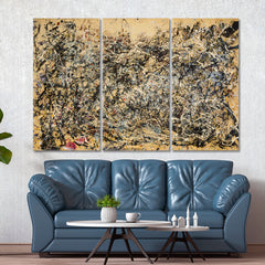 Daub Paint Abstract Pollock Style Abstract Art Print Artesty 3 panels 36" x 24" 