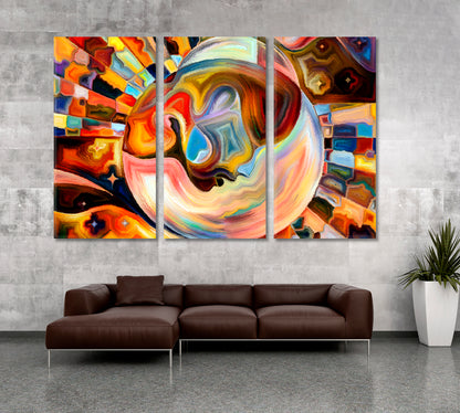 Internal Reality Surreal Fantasy Large Art Print Décor Artesty 3 panels 36" x 24" 