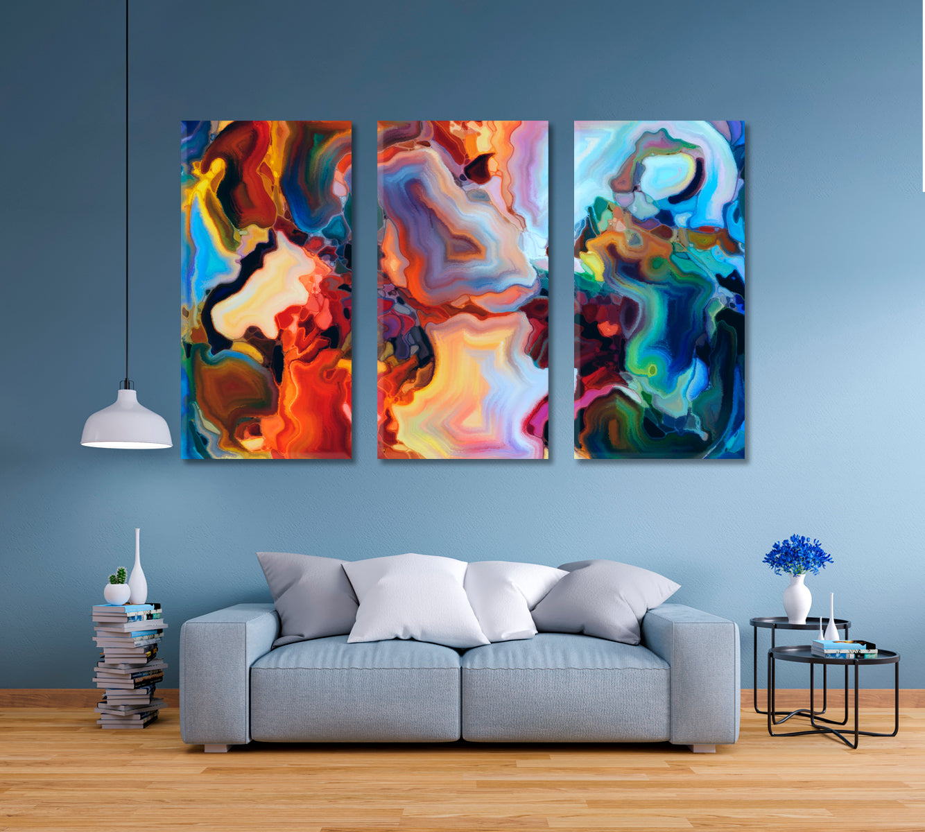 Vivid Abstract Design Abstract Art Print Artesty 3 panels 36" x 24" 