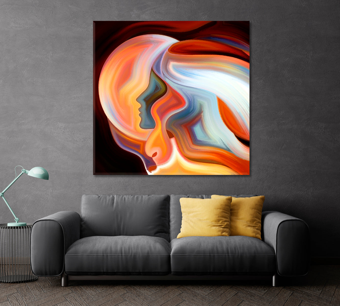 MODERN ART Interlacing Colored Lines Abstract Art Print Artesty   