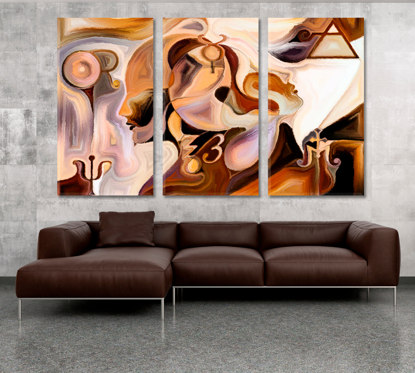 Human Universe Abstract Art Print Artesty 3 panels 36" x 24" 