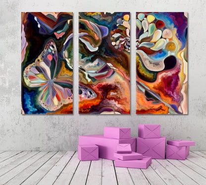 THE SECRET IN ART Abstract Expressionism Abstract Art Print Artesty 3 panels 36" x 24" 