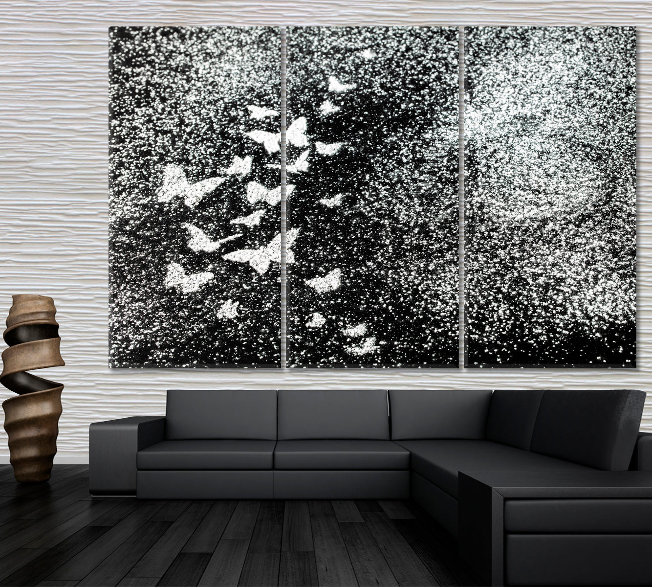 BUTTERFLY Black And White Beautiful Tender Canvas Print Black and White Wall Art Print Artesty   