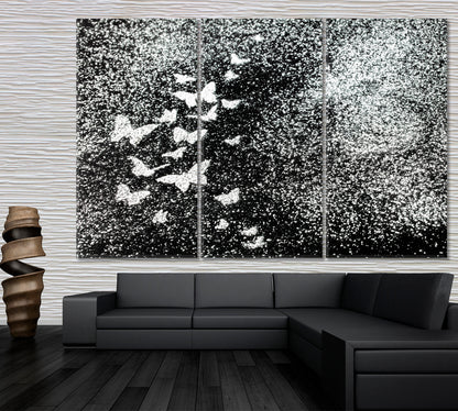 BUTTERFLY Black And White Beautiful Tender Canvas Print Black and White Wall Art Print Artesty   