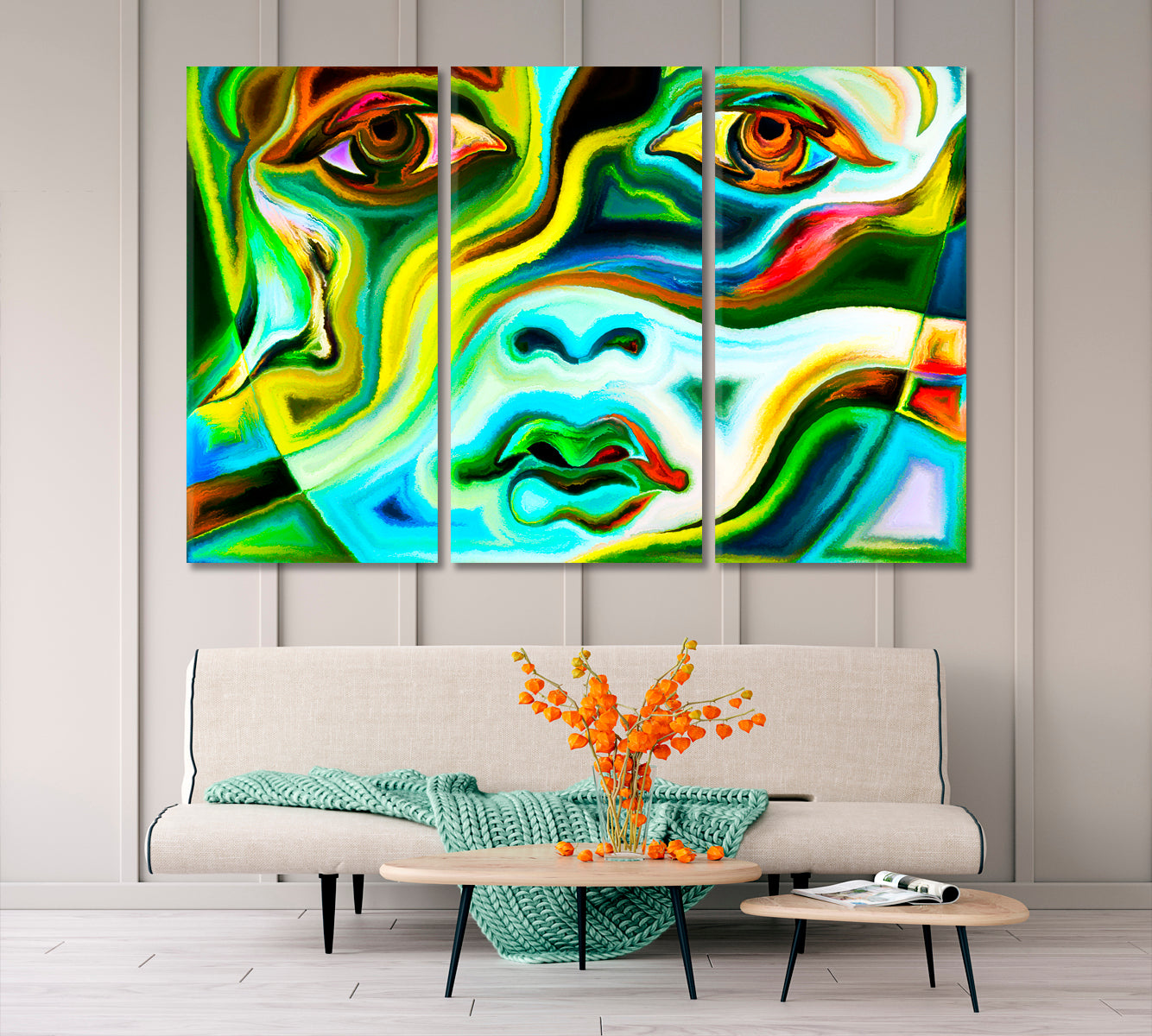 Mood In Colors Abstraction Abstract Art Print Artesty 3 panels 36" x 24" 