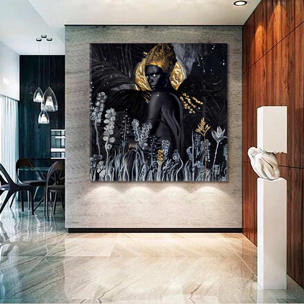BLACK AND GOLD Amazing Abstract Contemporary Art Artesty   