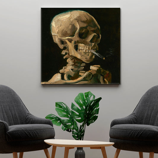 WELL BEING  Skull Of A Skeleton Painting Fine Art Artesty 1 Panel 12"x12" 