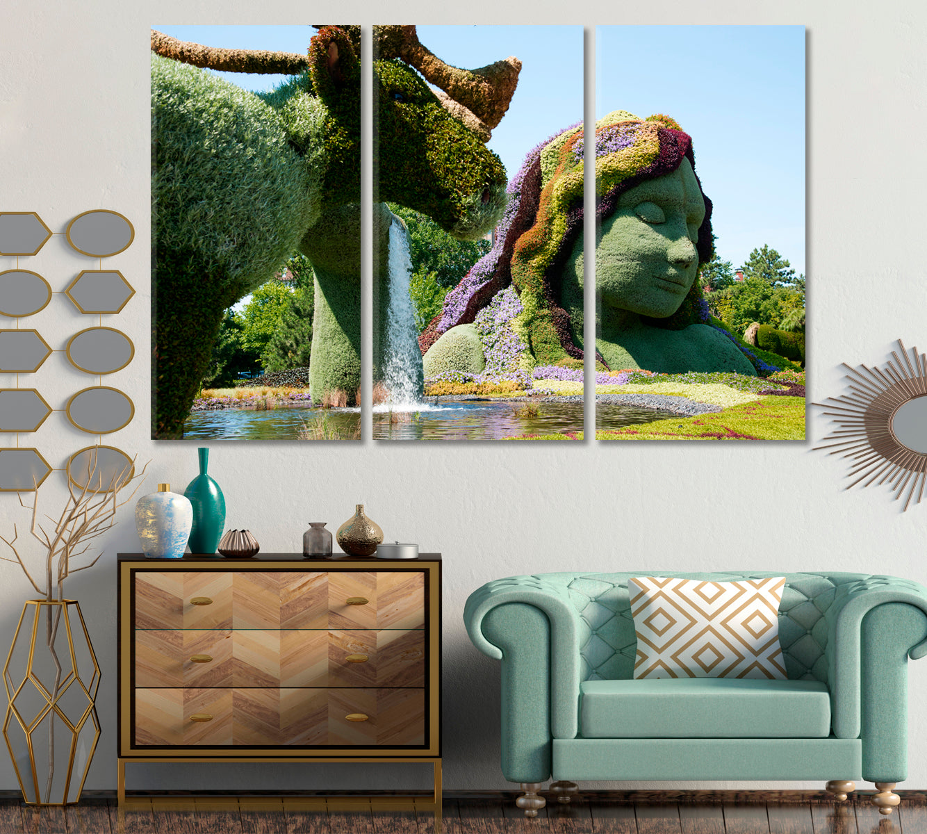 MOTHER EARTH Botanical Garden Canada Canvas Print Famous Landmarks Artwork Print Artesty 3 panels 36" x 24" 