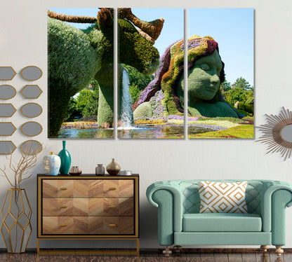 MOTHER EARTH Botanical Garden Canada Canvas Print Famous Landmarks Artwork Print Artesty 3 panels 36" x 24" 