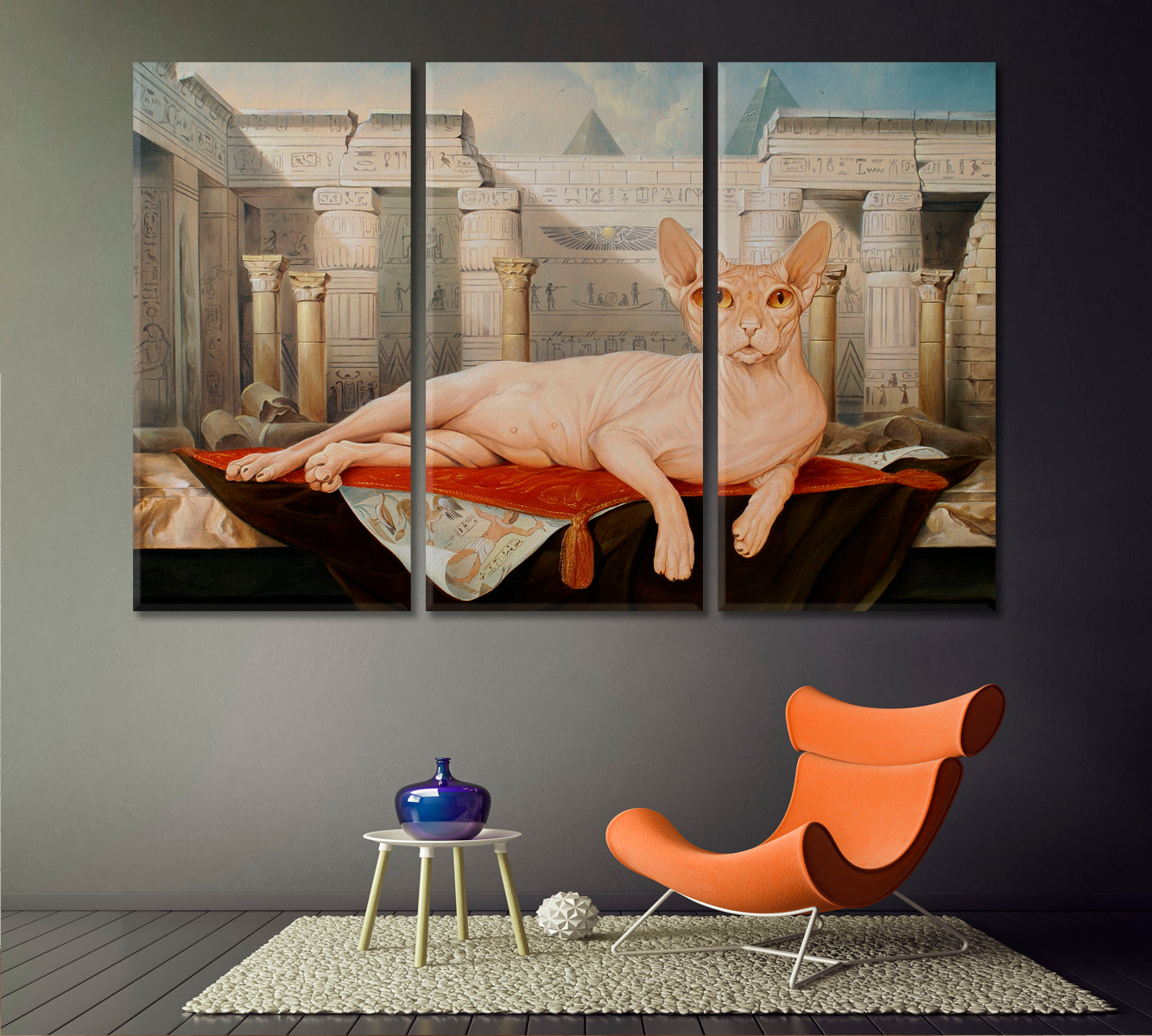 Cat Sphinx Painting Famous Landmarks Artwork Print Artesty   