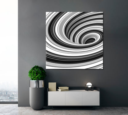 WHIRLPOOL Contrast Swirls Black And White Abstract Art Print Artesty   