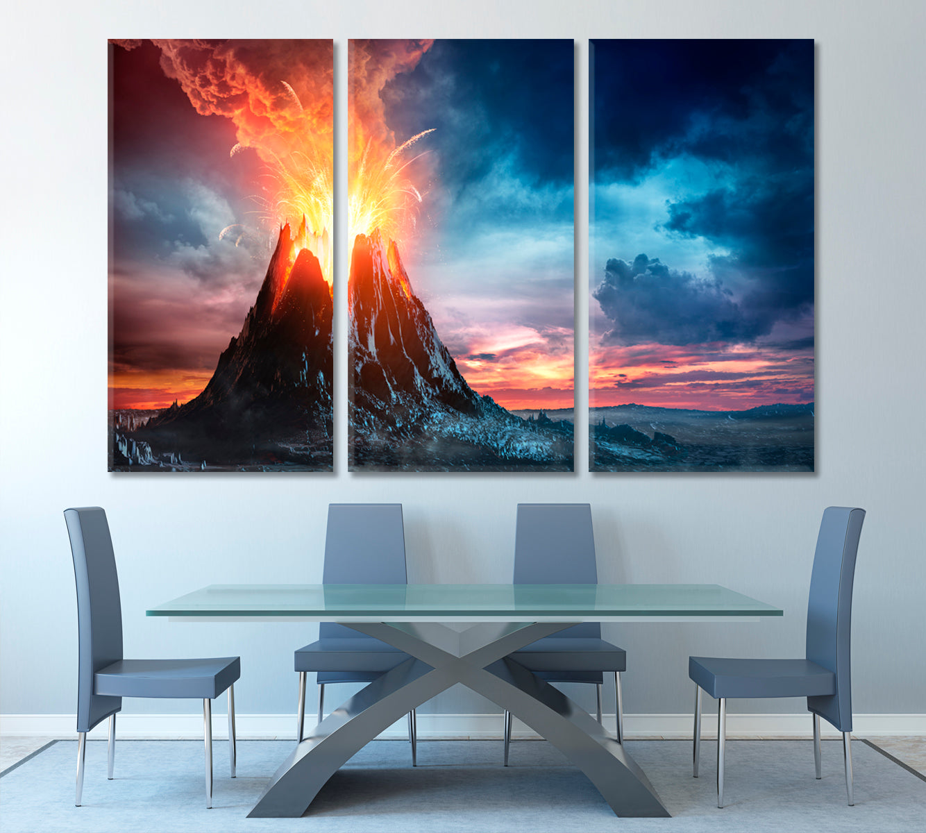 Volcanic Mountain in Eruption Scenery Landscape Fine Art Print Artesty   