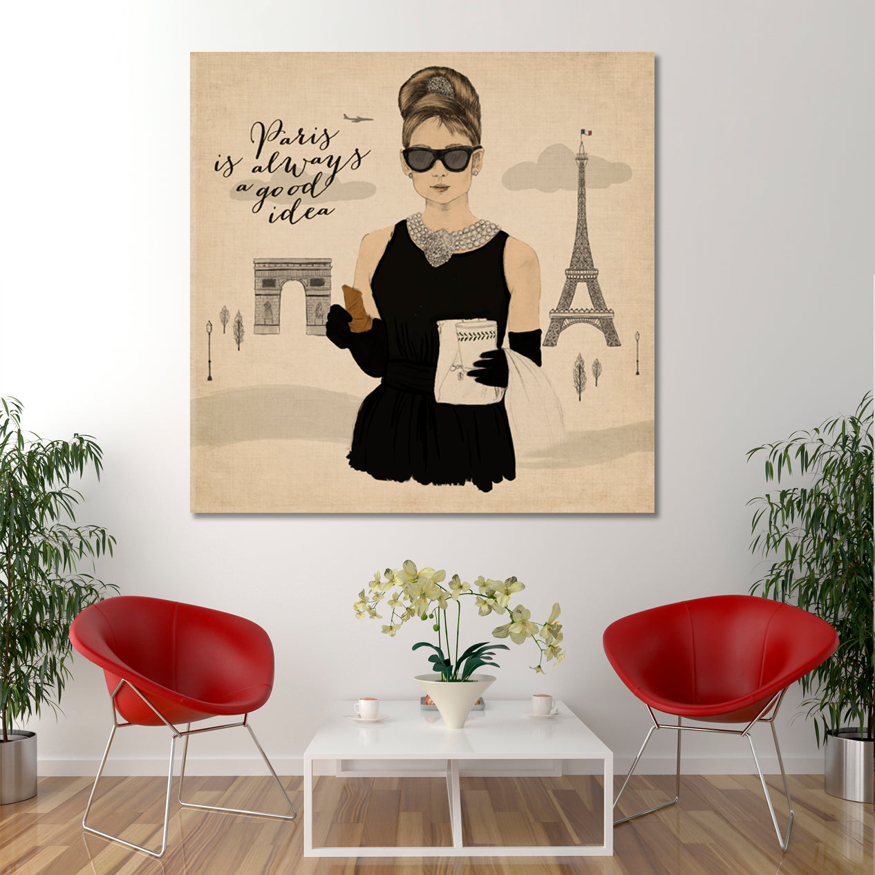 BREAKFAST IN PARIS Audrey Hepburn Fashion Woman Style Fashion Canvas Print Artesty   