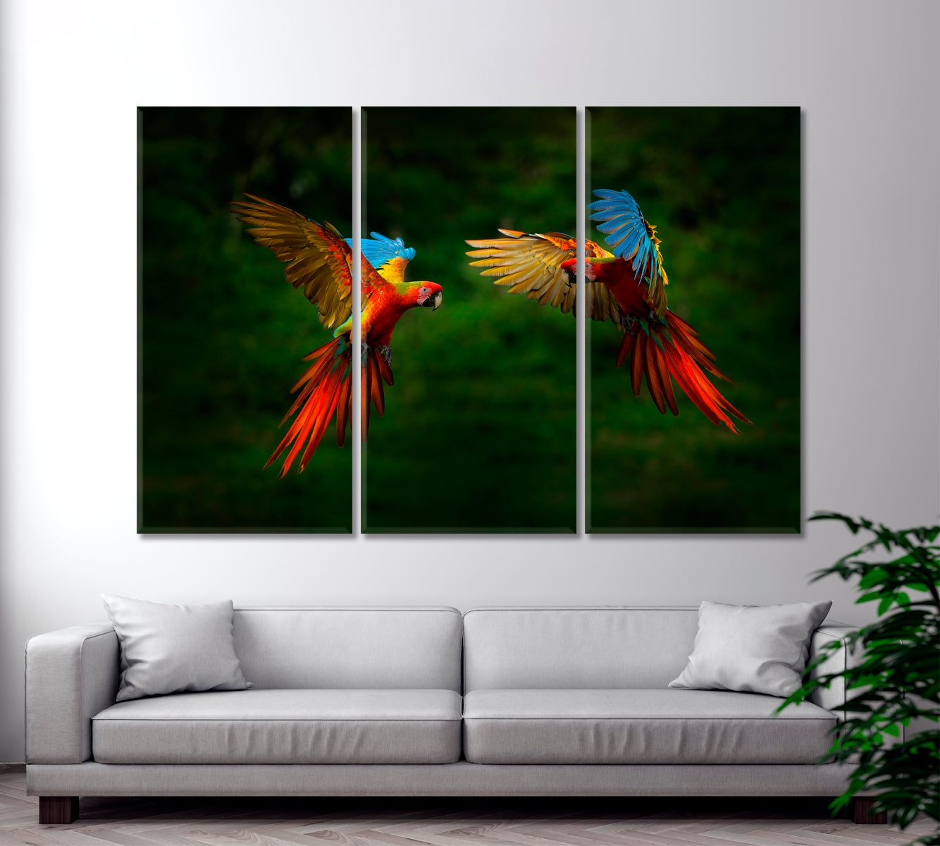 Wildlife Animals Canvas Print Artesty 3 panels 36" x 24" 