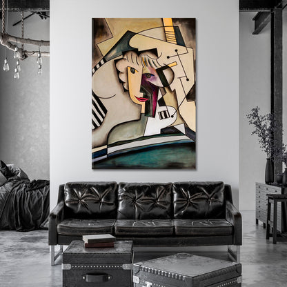 Neo-Cubist Woman Contemporary Cubism Painting Cubist Trendy Large Art Print Artesty   