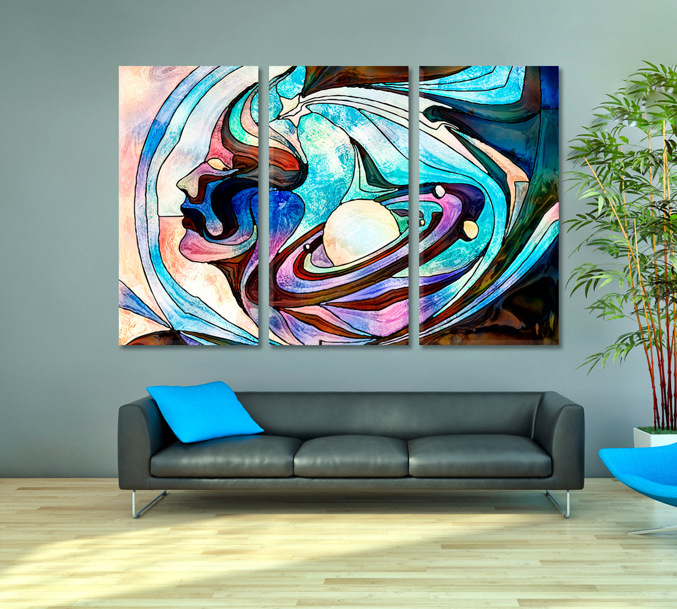 Colour Of The Universe Celestial Home Canvas Décor Artesty 3 panels 36" x 24" 