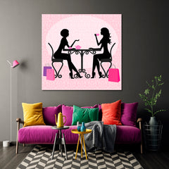 Girls in Cafe Restaurant Modern Wall Art Artesty   