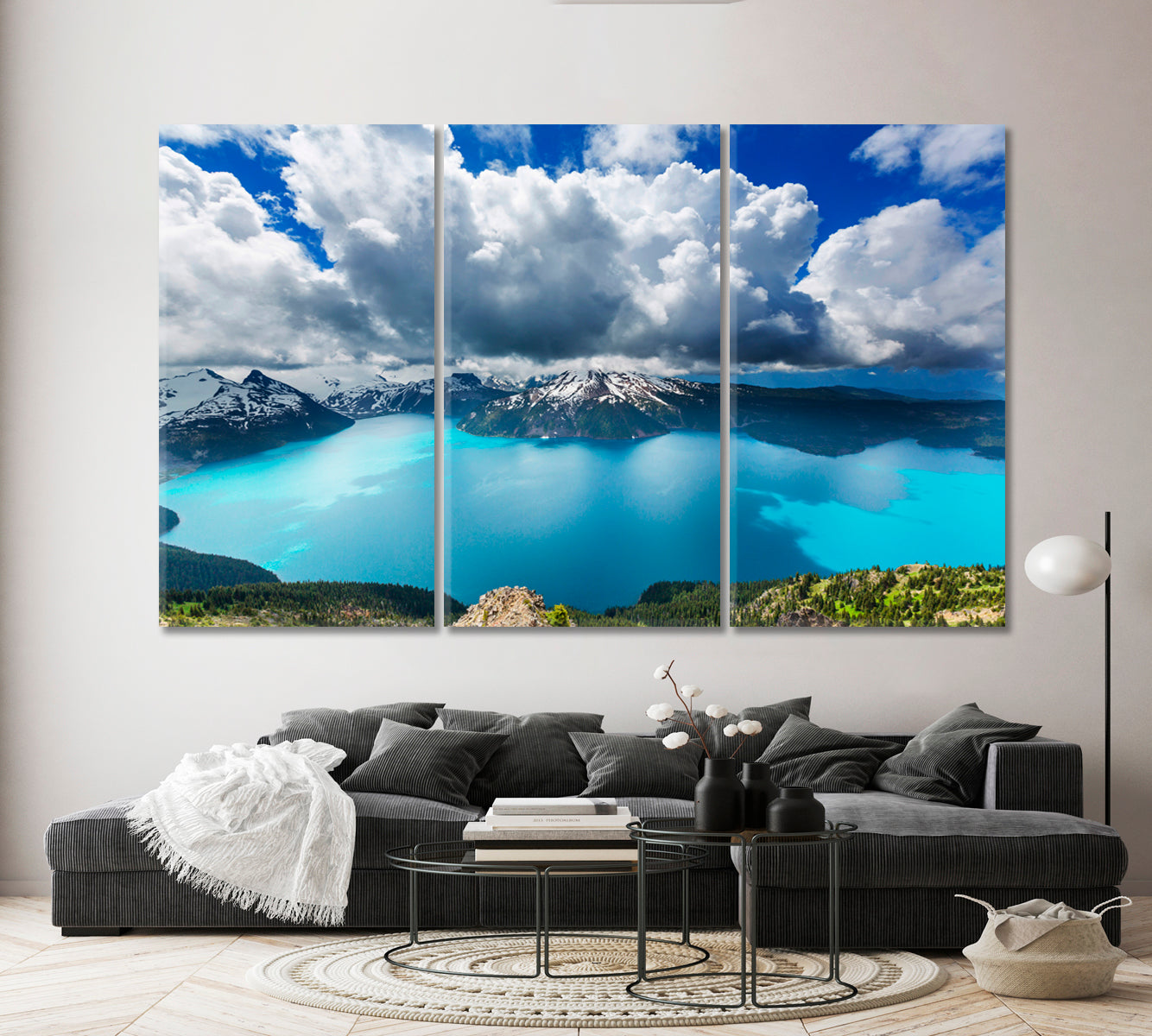 Turquoise Garibaldi Lake Canada British Columbia Scenery Landscape Fine Art Print Artesty 3 panels 36" x 24" 