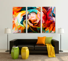 Colors And Thoughts Metaphorical Abstraction Abstract Art Print Artesty 3 panels 36" x 24" 