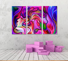 Vision In Colors And Lines Abstract Art Print Artesty 3 panels 36" x 24" 