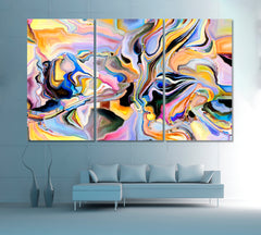 Abstract Contemporary Abstract Art Print Artesty 3 panels 36" x 24" 