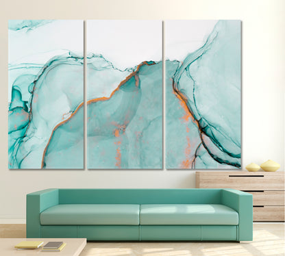 Modern Contemporary Soft Colors Marble Fluid Pattern Fluid Art, Oriental Marbling Canvas Print Artesty   