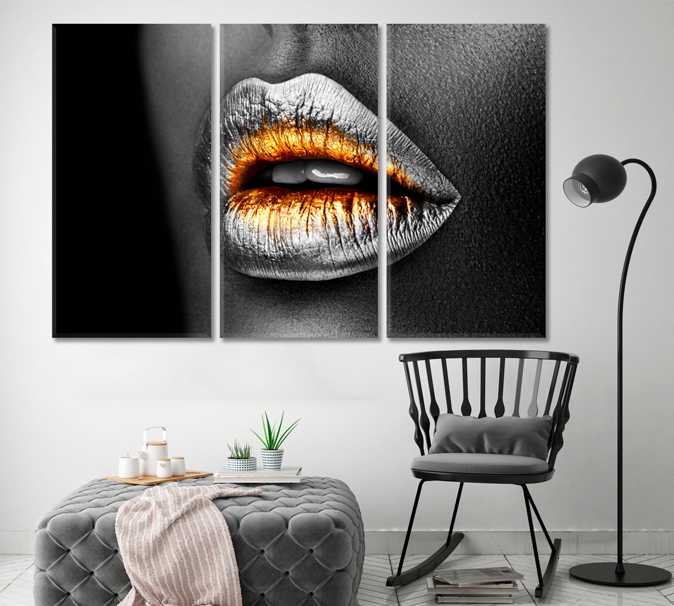 SILVER LIPS Poster Beauty Salon Artwork Prints Artesty   