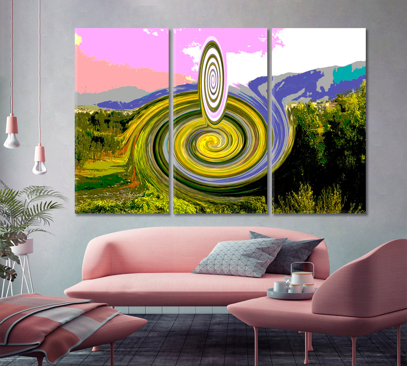 Innovative Circular Shape Abstract Artistic Landscape Modern Artwork Contemporary Art Artesty   