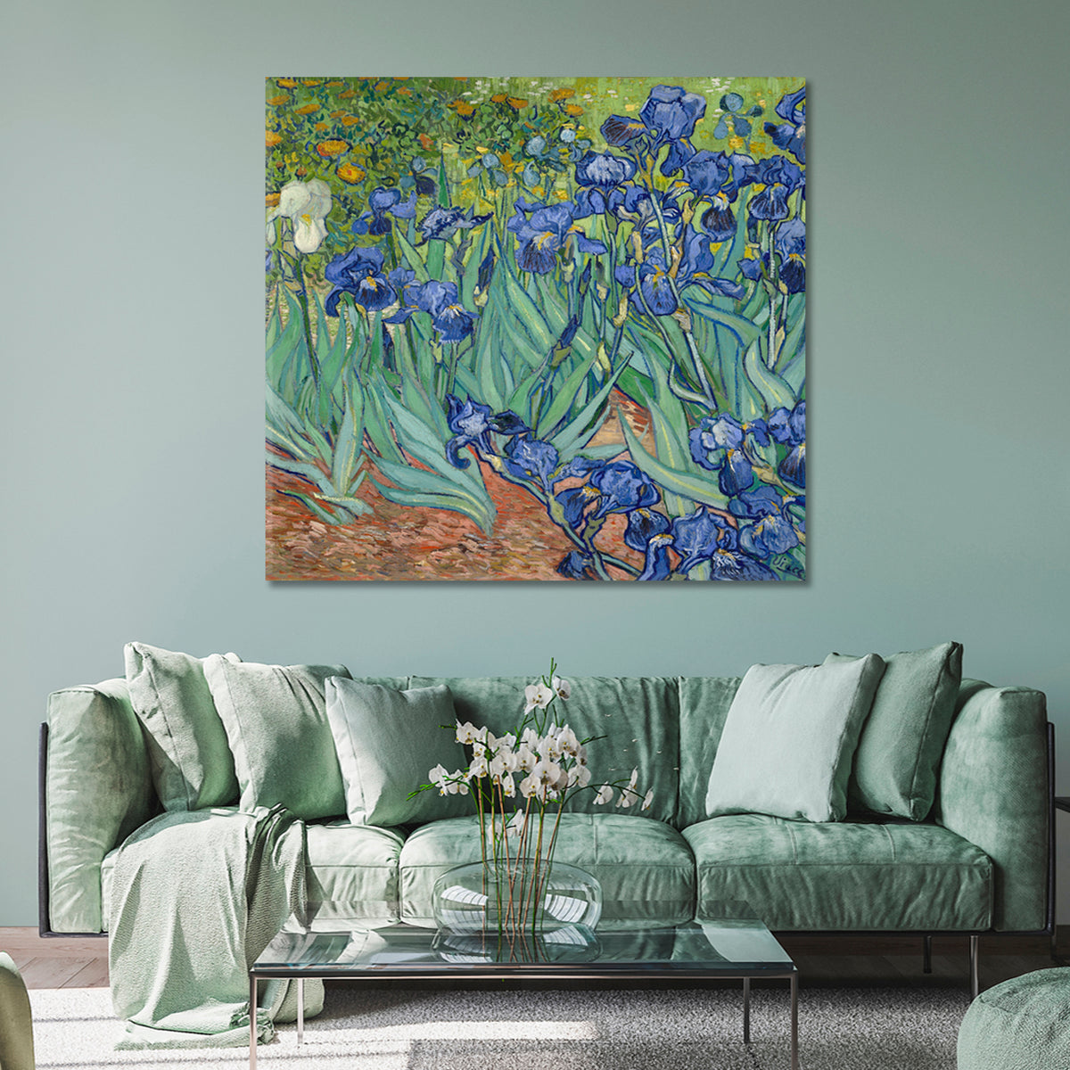 IRISES Vincent Van Gogh Style Fine Art Fine Art Artesty 1 Panel 12"x12" 