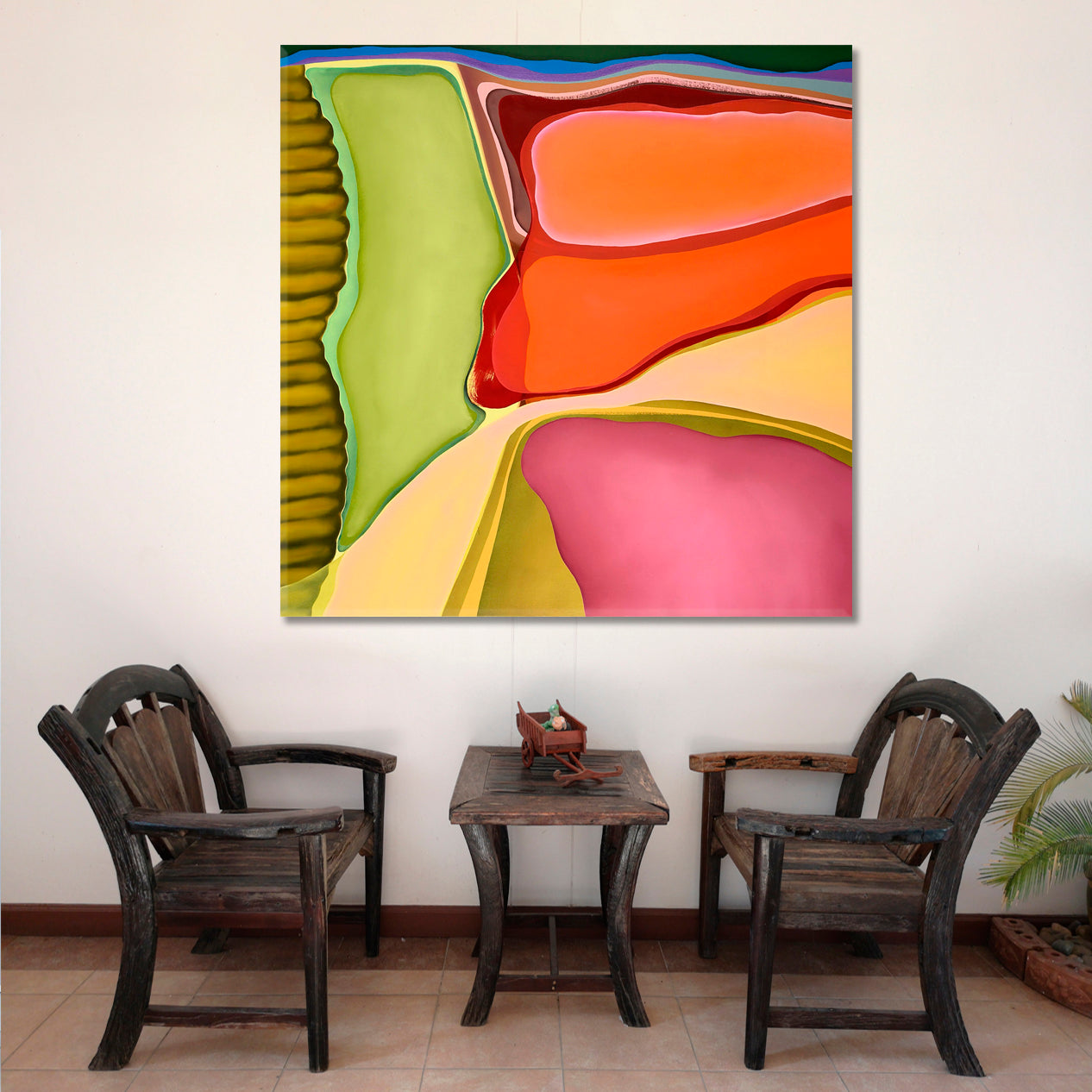 ABSTRACT Vibrant Swirling Multiple Layers Shapes Planes Composition Abstract Art Print Artesty   