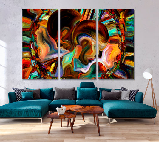 Vivid Creativity and Imagination Consciousness Art Artesty 3 panels 36" x 24" 