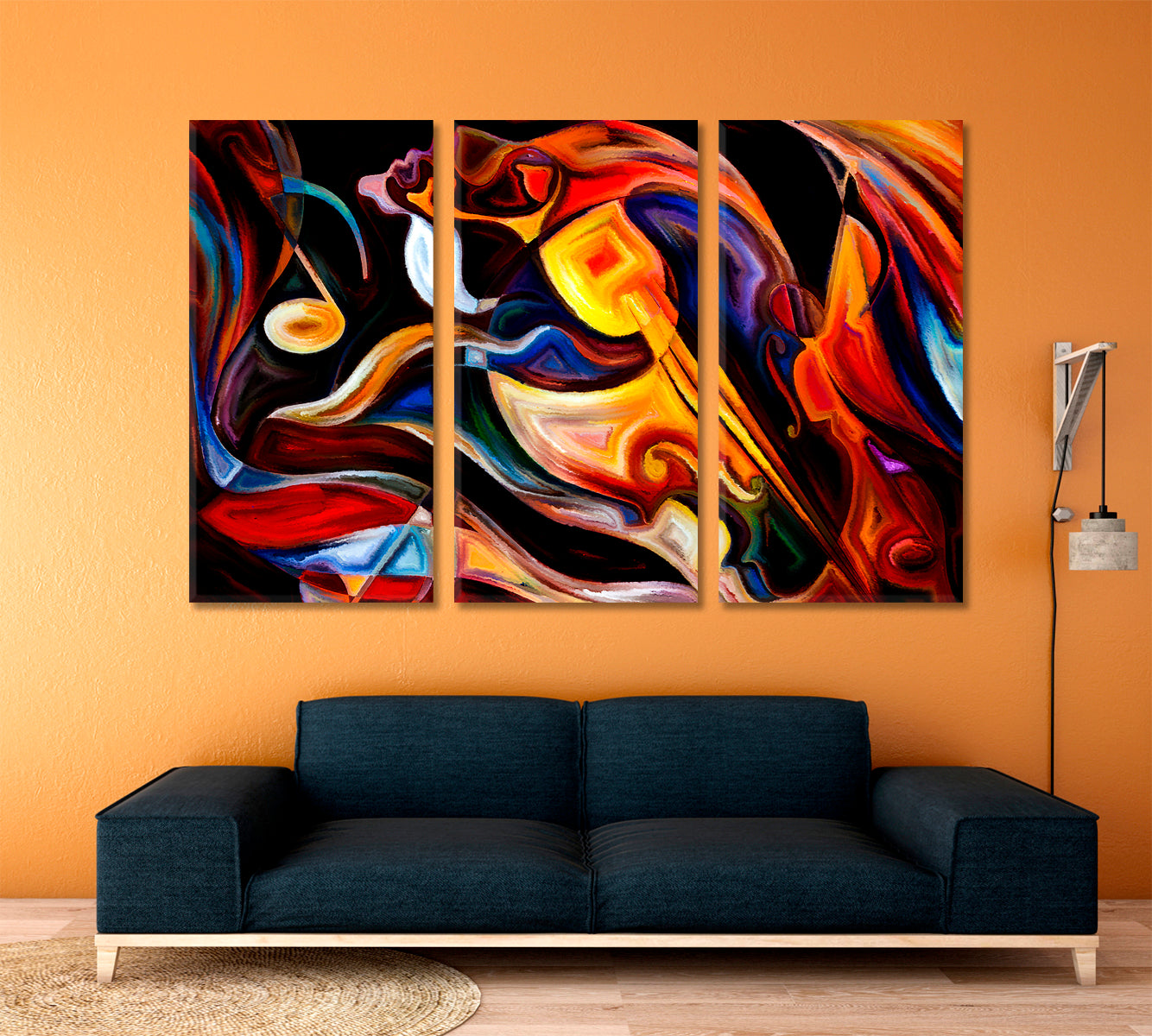 Inner Melody Beautiful Lines Abstraction Abstract Art Print Artesty 3 panels 36" x 24" 