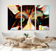 Contemporary Amazing Abstract Forms Design Canvas Print Consciousness Art Artesty 3 panels 36" x 24" 