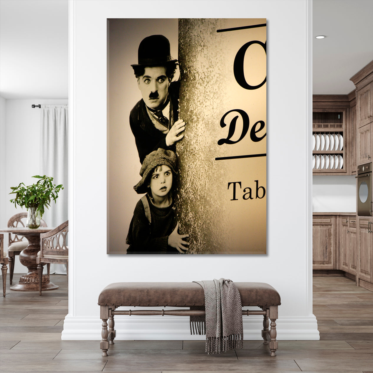 CHARLIE CHAPLIN Film Scene Celebs Canvas Print Artesty 1 Panel 16"x24" 