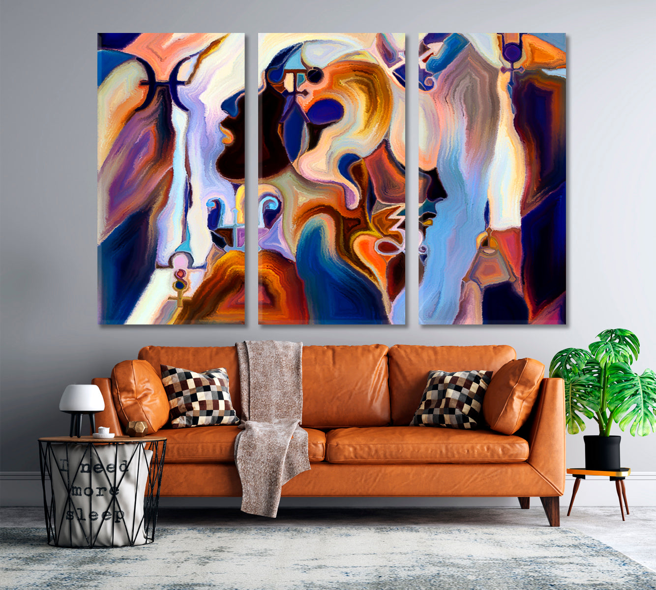 Chasing the Dream Abstract Art Print Artesty 3 panels 36" x 24" 