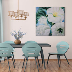 LILY BEAUTY IN DETAILS White Trumpet Lily Flower in Details  - Square Floral & Botanical Split Art Artesty   