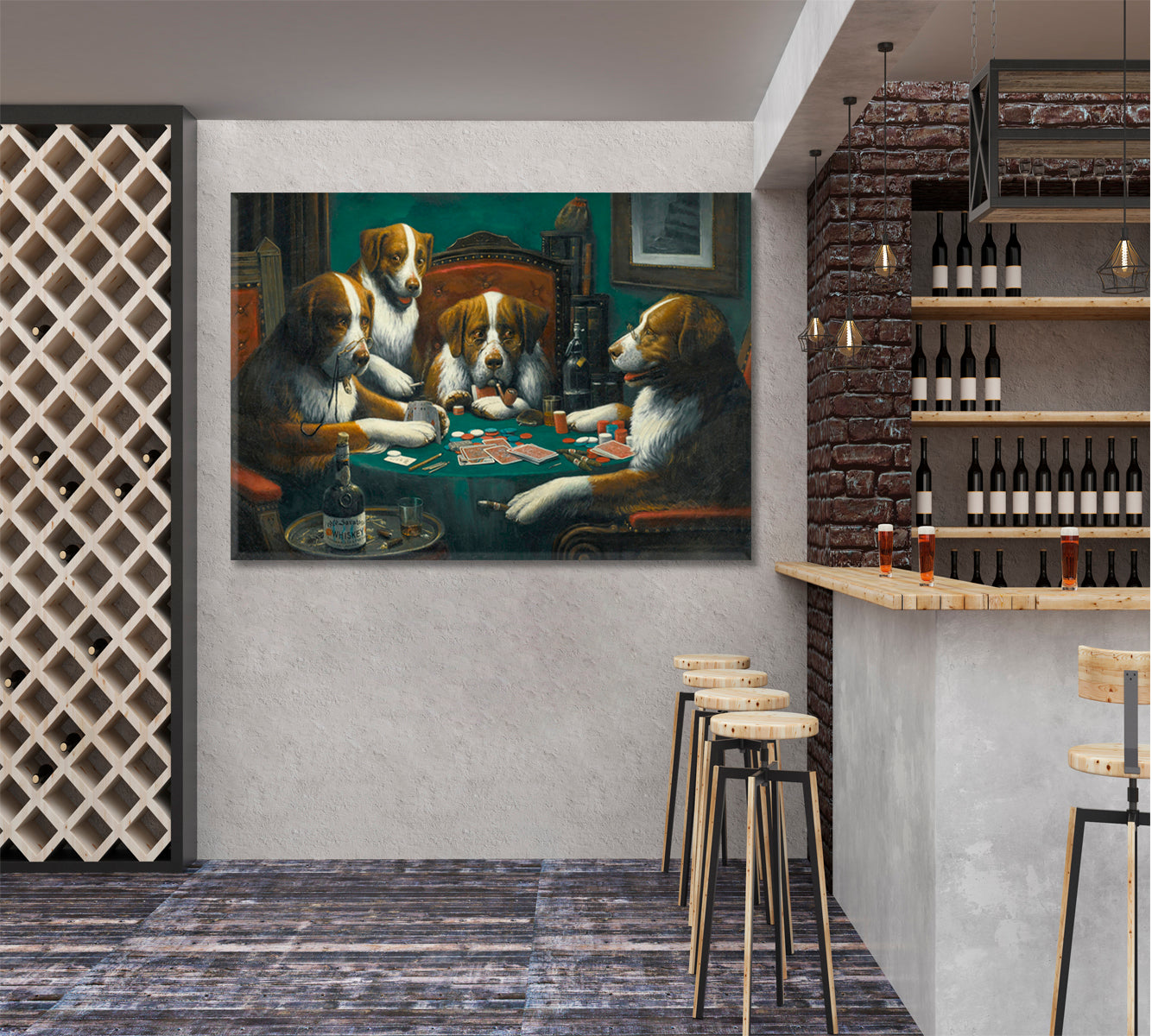 CASINO A Bold Bluff Dogs Playing Poker Canvas Print Animals Canvas Print Artesty   