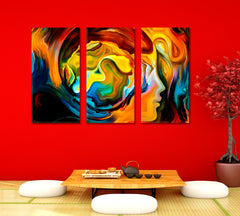 Forces of Nature Expressionism Consciousness Art Artesty 3 panels 36" x 24" 