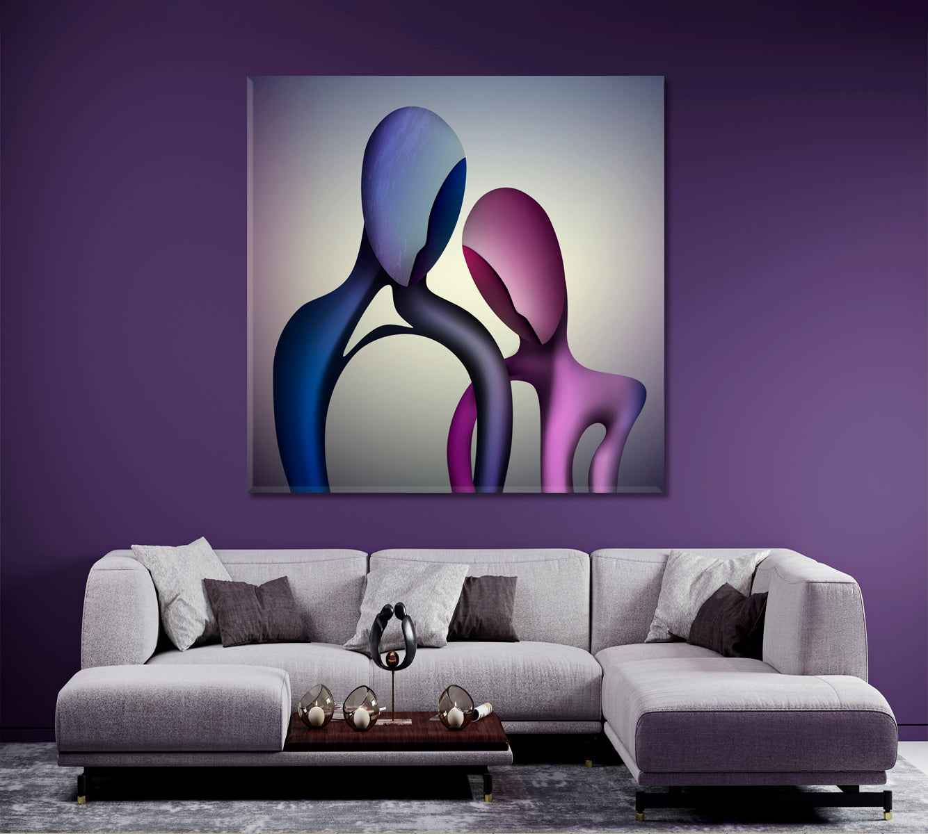 TOGETHER FOREVER Couple in Love Abstract Shapes Modern Art Abstract Art Print Artesty   