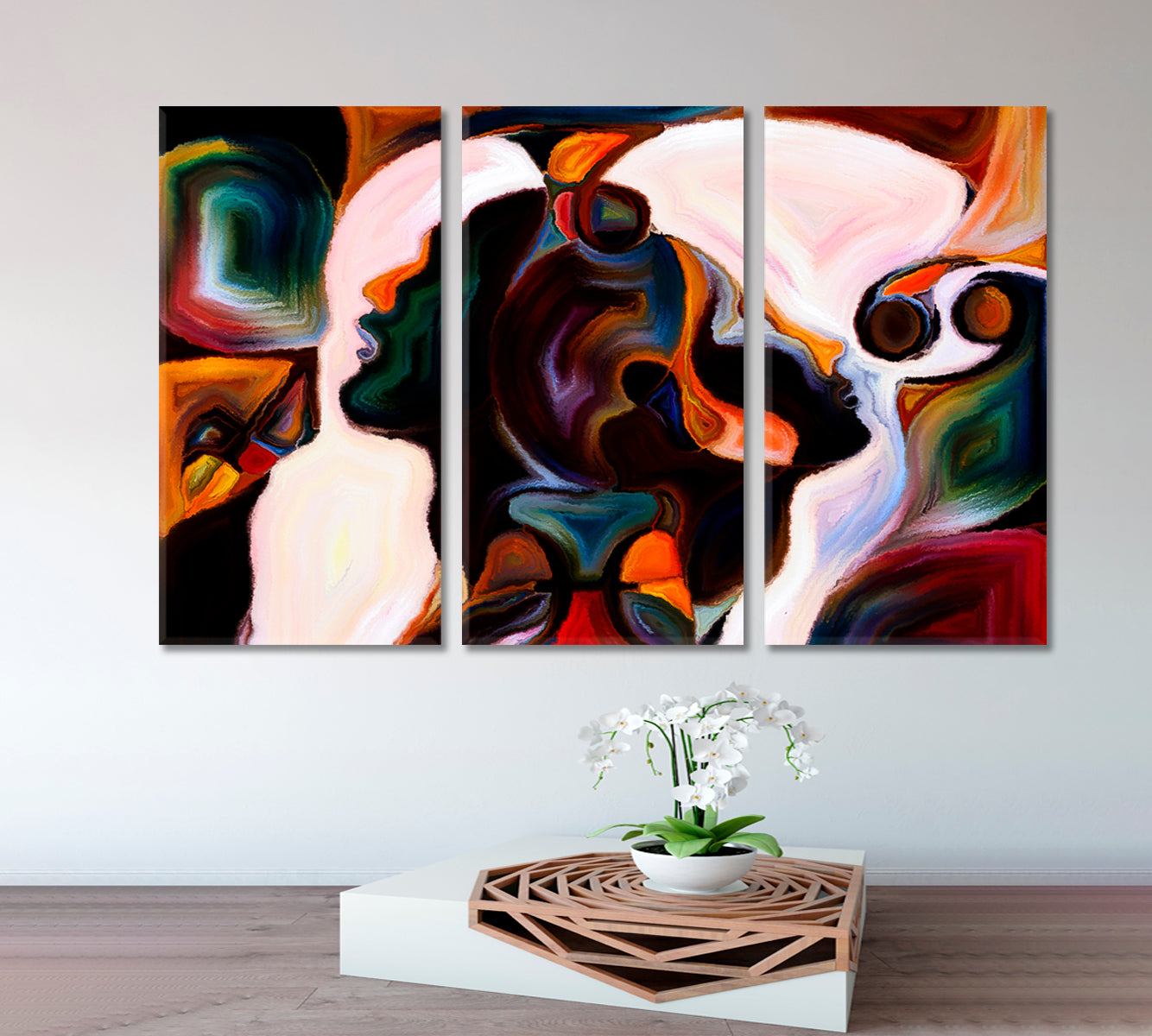 CONTEMPORARY ART Abstract Design Contemporary Art Artesty 3 panels 36" x 24" 