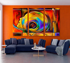 Deep Mind Contemporary Art Artesty 3 panels 36" x 24" 