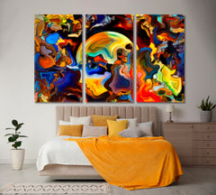 Colors Mind Shapes Abstract Art Print Artesty 3 panels 36" x 24" 