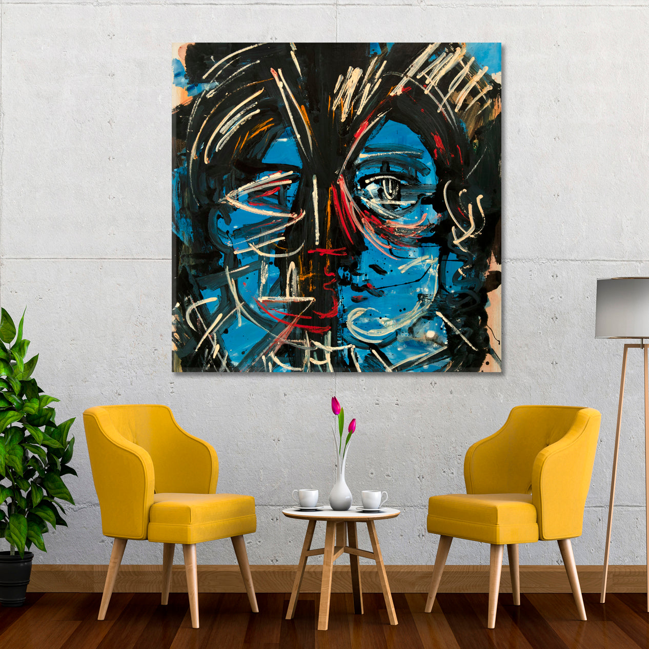 FRIENDS Portrait Abstract Expressionism Abstract Art Print Artesty 1 Panel 12"x12" 