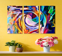 Colors Inside Of Us Abstract Art Print Artesty 3 panels 36" x 24" 